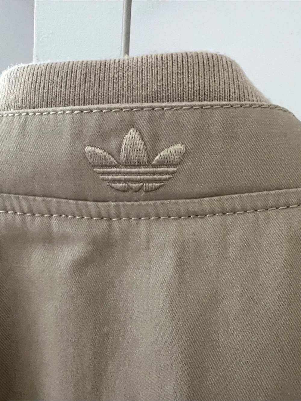 adidas Beige Lightweight Bomber Jacket with Navy Logo